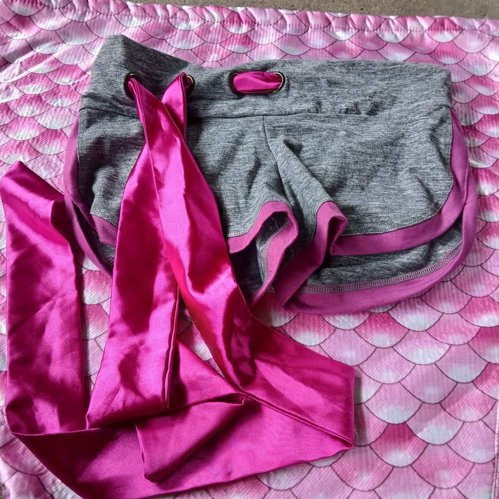 Gray and Pink Women's Sleep Shorts